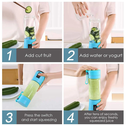 Portable Blender With USB Rechargeable Mini Kitchen Fruit Juice Mixer Home Simple Portable Electric Mini Juice