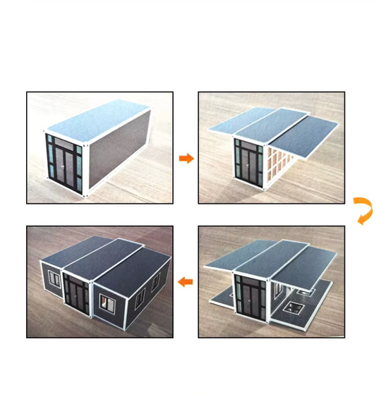 Best 20ft Two Floors Prefabricated Folding Cabin House Portable Steel and Wooden Expandable Container for Villa Use